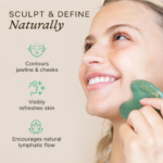 Jade Gua Sha Facial Tools - Depuffer & Massager Tool for Lymphatic Drainage - Image 2
