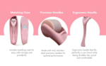 540 Stainless Steel Micropoint Derma Roller – Microneedling Roller for Face, Scalp & Beard – Skin Care Tool for Collagen Boost, Wrinkles & Hair Growth – Storage Case Included (Matte Baby Pink) - Image 3