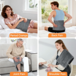 Heating Pad for Back Pain, Electric Heat Pad with 9 Heat Levels & 4 Auto-Off Timers, Portable Heating Pad for Period Cramps, Shoulder, Neck, Machine Washable, Gifts for Women and Men, Grey, 24''×12'' - Image 6
