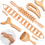 12-In-1 Wood Therapy Massage Tools Lymphatic Drainage Massager Wooden Massage Body Sculpting Tools Maderoterapia Kit Wood Therapy Tools for Muscle Pain Relief Body Shaping Anti-Cellulite