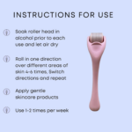540 Stainless Steel Micropoint Derma Roller – Microneedling Roller for Face, Scalp & Beard – Skin Care Tool for Collagen Boost, Wrinkles & Hair Growth – Storage Case Included (Matte Baby Pink) - Image 9