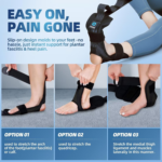 Foot and Calf Stretcher-Stretching Strap for Plantar Fasciitis, Heel Spurs, Foot Drop, Achilles Tendonitis & Hamstring. Yoga Foot & Leg Stretch Strap. (Black) - Image 5
