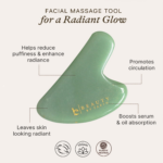 Jade Gua Sha Facial Tools - Depuffer & Massager Tool for Lymphatic Drainage - Image 3