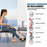 Foot and Calf Stretcher-Stretching Strap for Plantar Fasciitis, Heel Spurs, Foot Drop, Achilles Tendonitis & Hamstring. Yoga Foot & Leg Stretch Strap. (Black) - Image 2