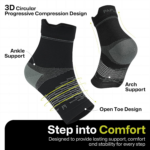 3 Pairs Plantar Fasciitis Socks Ankle Compression Sleeve with Arch Support - Image 3