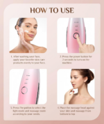 7 Color Galvanic Machines - Red Light Therapy for Face and Neck, Face Massager Tool for Wrinkles, Double Chin, Vibrating Facial Massager with Thermals, Pink - Image 6