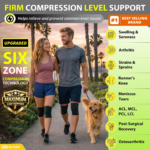 Knee Brace Men & Women, Knee Compression Sleeve Support Wrap Tendonitis L - Image 2