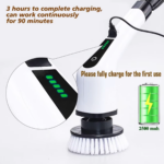 Cordless Spin Scrubber Electric Multipurpose Cleaning Brush for Kitchen Bathroom Toilet - Household Hair Brushes and Mops - Image 3
