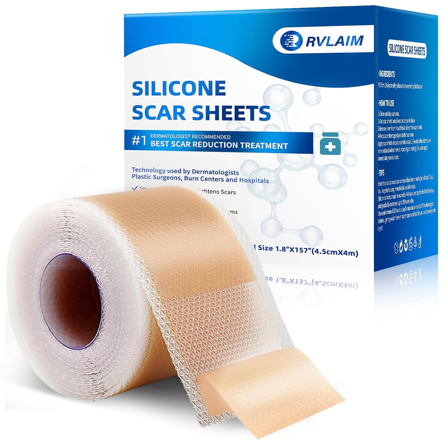 7fb61d642bfa0bb34ab3715aa21131b5.png Silicone Scar Sheets, Silicone Scar Tape(1.8” X 157” Roll 4M) - Image 1