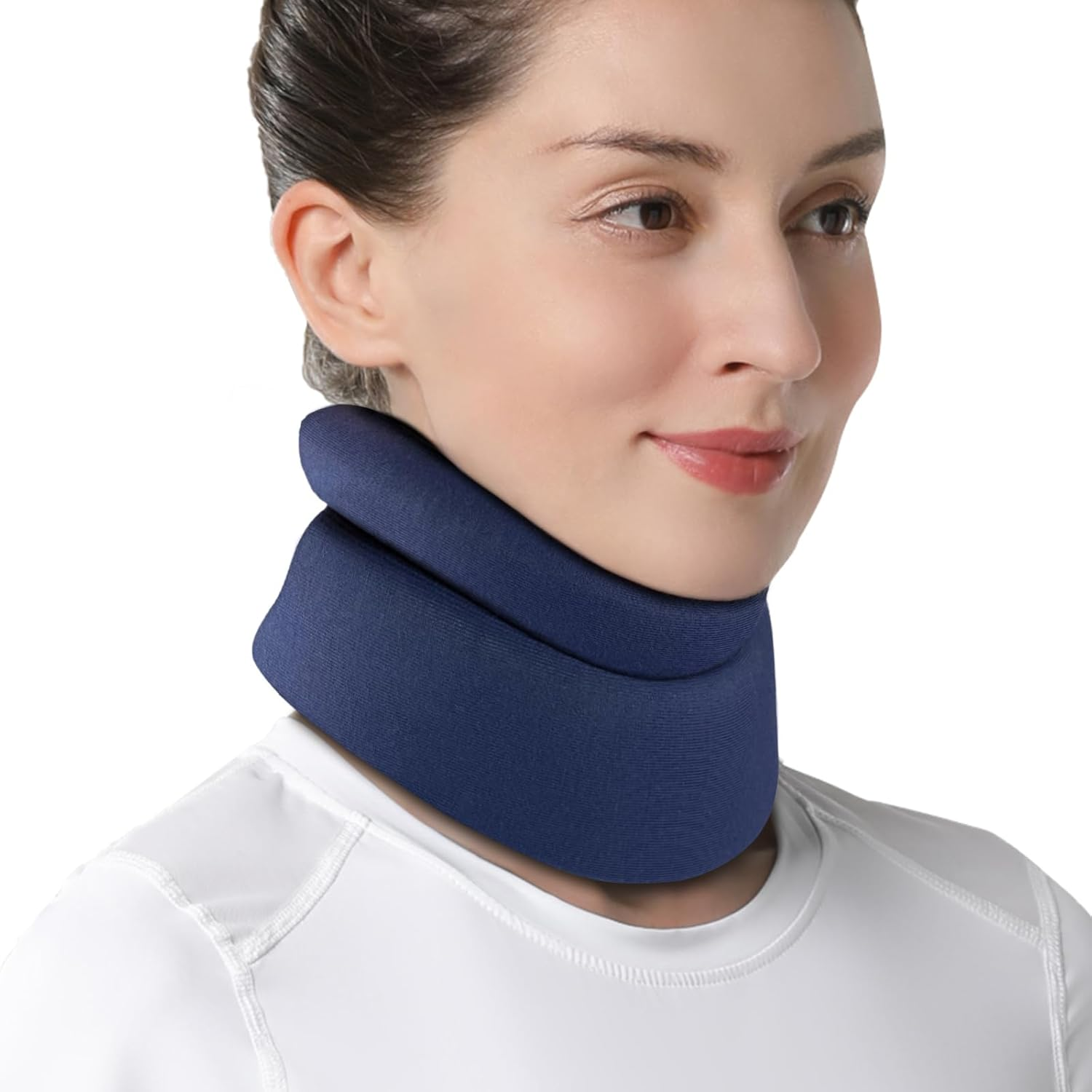 82c19da1352f17d652f7f939e8861765.png Soft Neck Brace for Neck Pain and Support, Sleep Apnea, Blue L - Image 1