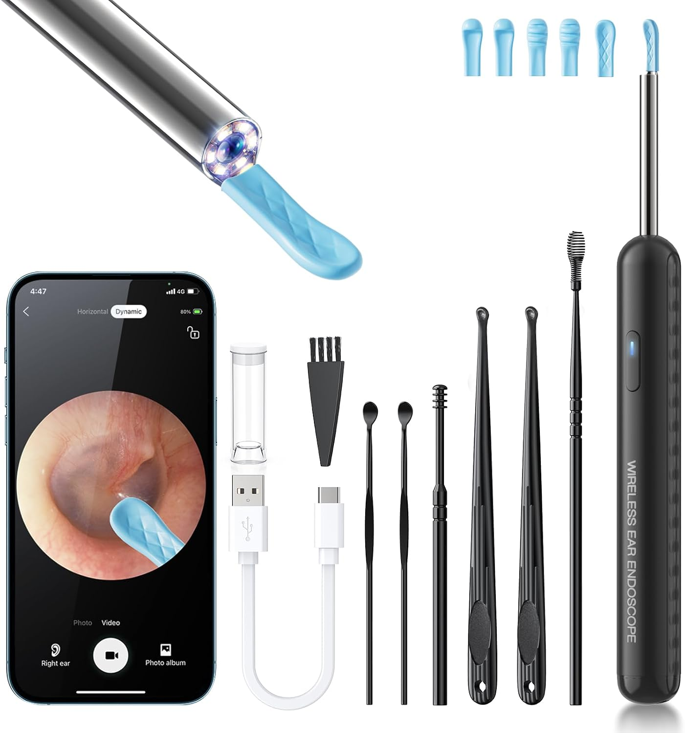 96fdeb3f5405e19a23701481472ece6b.png Ear Wax Removal Tool, HD Ear Cleaner Otoscope Camera with Light - Image 1