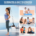 Foot and Calf Stretcher-Stretching Strap for Plantar Fasciitis, Heel Spurs, Foot Drop, Achilles Tendonitis & Hamstring. Yoga Foot & Leg Stretch Strap. (Black) - Image 3