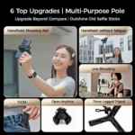 4-In-1 Multifunctional Magnetic Mini Selfie Stick with 360° Rotation Wireless Bluetooth Control Magnetic Phone Holder - Image 2