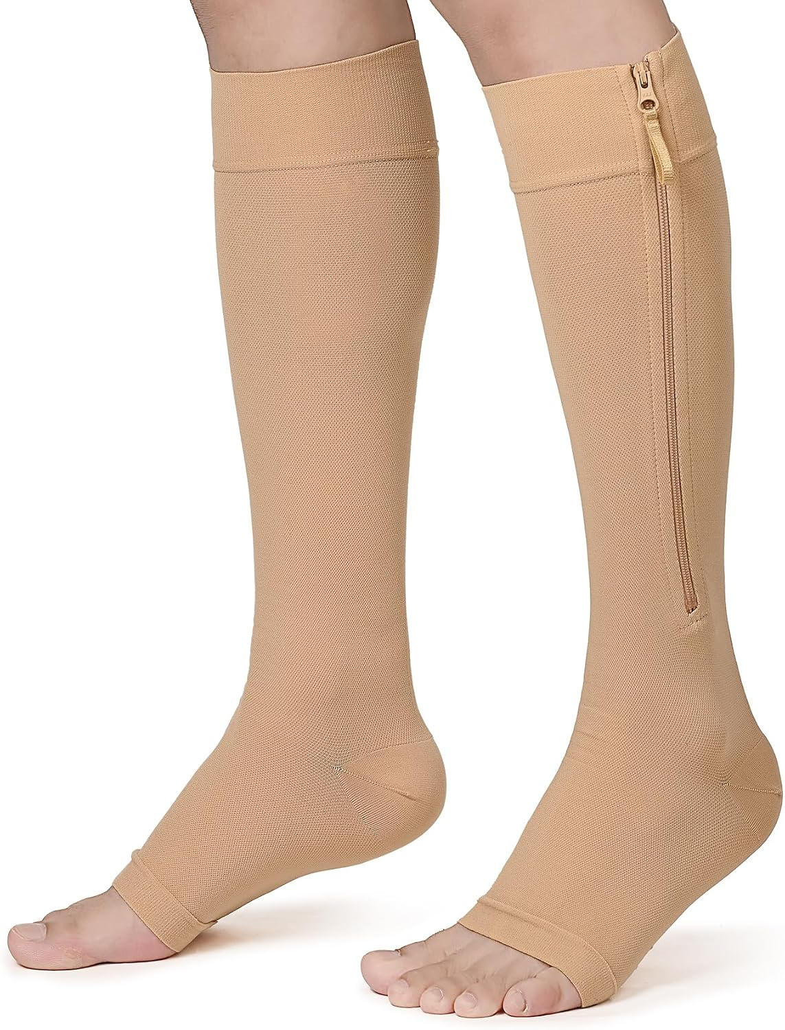 dcfa317c8e4d6c69007dc3f7306dc675.png Zipper Compression Socks Unisex, 20-30 Mmhg, Open Toe, Shin Splints - Image 1