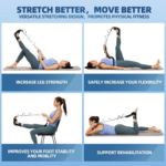 Foot and Calf Stretcher-Stretching Strap for Plantar Fasciitis, Heel Spurs, Foot Drop, Achilles Tendonitis & Hamstring. Yoga Foot & Leg Stretch Strap. (Black) - Image 4